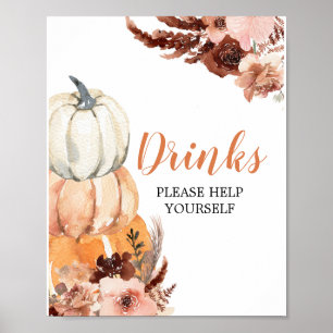 Rustic Boho Pumpkin Baby Duschgetränke Poster