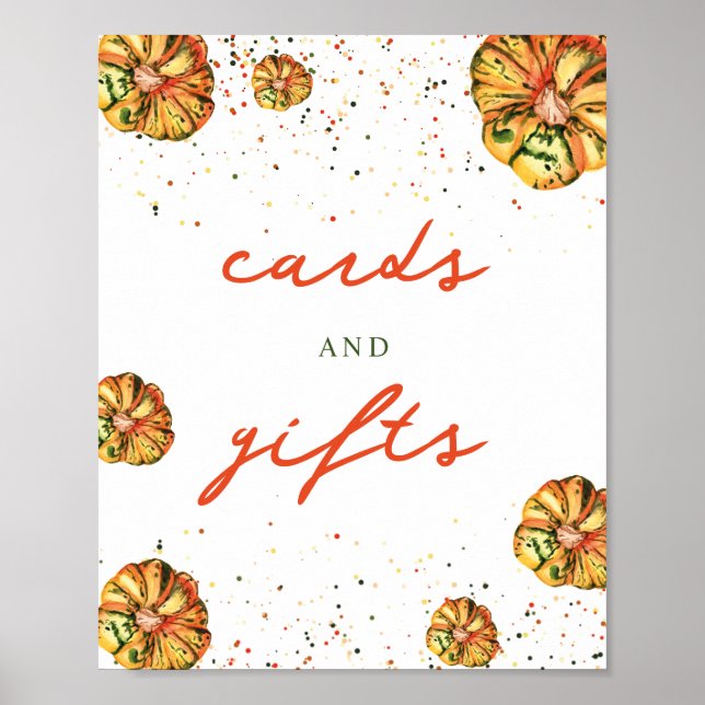 Rustic Boho Pumpkin Baby Duschkarten & Geschenke Poster (Vorne)