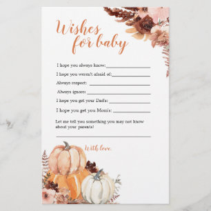 Rustic Boho Pumpkin Dusche wünscht sich für Baby