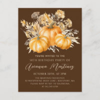Rustic Boho Pumpkin Fall 50. Geburtstagsparty