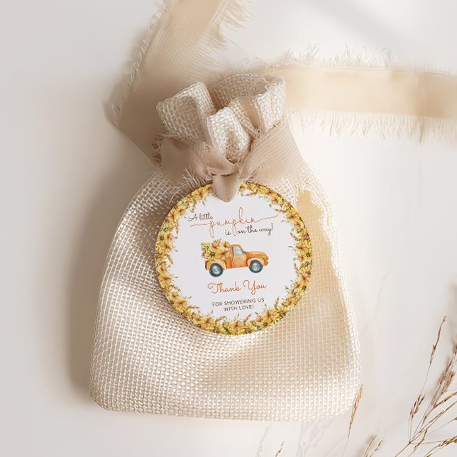 Rustic Boho Pumpkin Fall Floral Baby Dusche Geschenkanhänger (Von Creator hochgeladen)