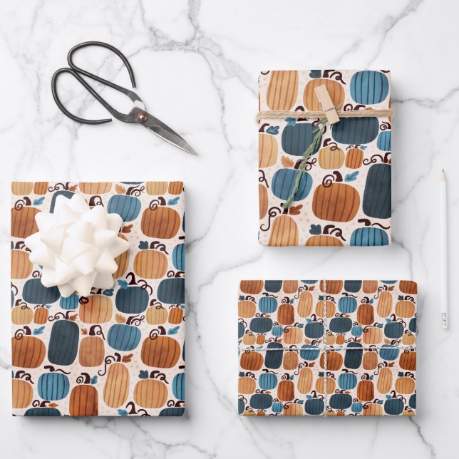 Rustic Boho Pumpkin Geschenkpapier Set (Vorderseite)