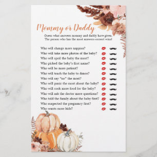 Rustic Boho Pumpkin Mommy oder Daddy Games