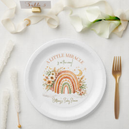 Rustic Boho Rainbow Baby Shower Pappteller