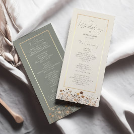 Rustic Boho Sage Green Wedding Program Programm