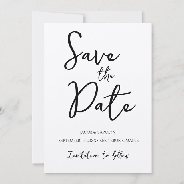 Rustic Boho Save the Date handgeschriebener Schrif Einladung (Vorderseite)