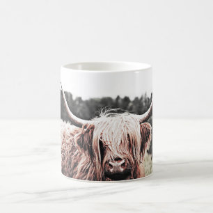 Rustic Boho Scottish Highland Longhorn Cow Kaffeetasse