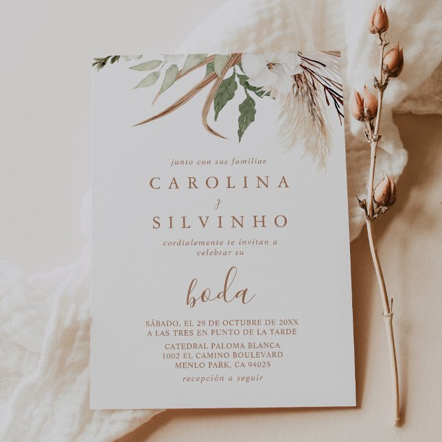 Rustic Boho Simple Floral Boda Wedding Einladung (Von Creator hochgeladen)