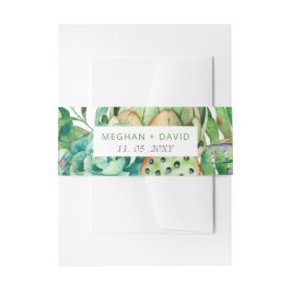 Rustic Boho Sukkulent Cactus Greenerity Wedding Einladungsbanderole