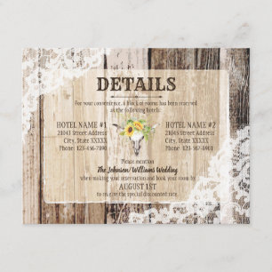 Rustic Boho Sunflowers Longhorn Details Card Begleitkarte