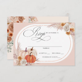 Rustic Boho Terracotta Pampas Pumpkin Hochzeit im  RSVP Karte