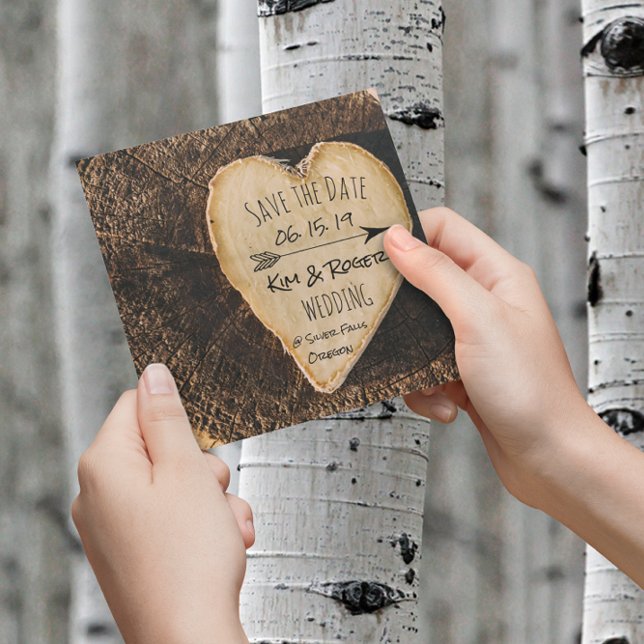 Rustic Boho Tree Trunk Save the Date (Von Creator hochgeladen)