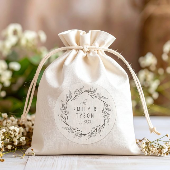 Rustic Boho Wedding ID1109 Runder Aufkleber (Von Creator hochgeladen)