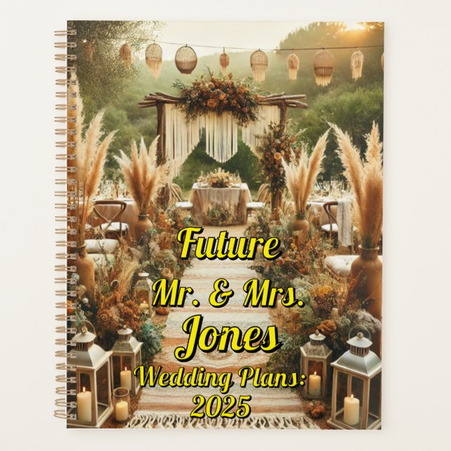 Rustic Boho Wedding - Mr & Mrs Personalizable Planer (Vorderseite)
