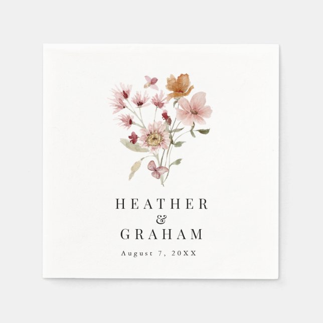 Rustic Boho Wedding Napkins Serviette (Vorderseite)