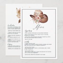 Rustic Boho Western Wedding Floral Cowboy Wedding Menükarte