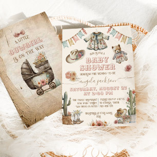 Rustic Boho Wild West Baby Girl Dusche Einladung