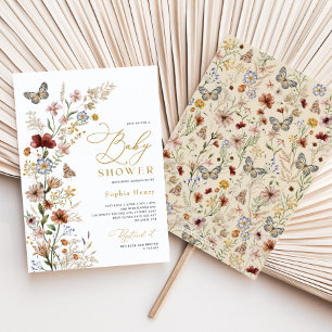 Rustic Boho Wildblume Garden Baby Dusche Einladung