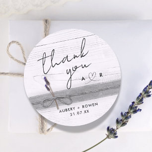 Rustic Boho Wood Lavender Wildblume Vielen Dank Runder Aufkleber