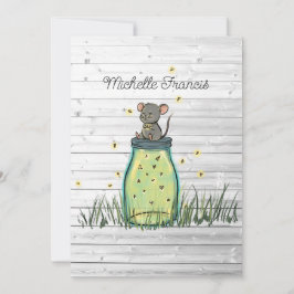 Rustic Bokeh Maus Firefly Mason Jar Dusche Invita Einladung