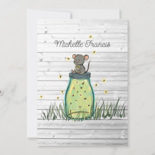 Rustic Bokeh Maus Firefly Mason Jar Dusche Invita Einladung