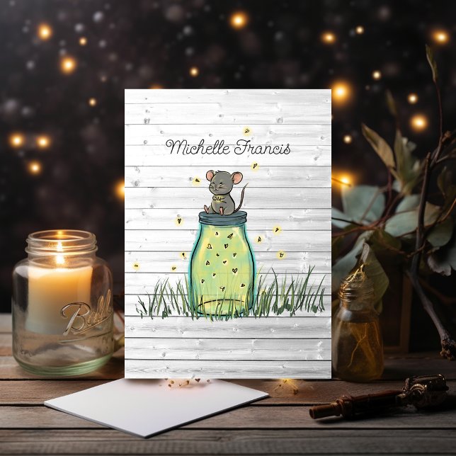 Rustic Bokeh Maus Firefly Mason Jar Dusche Invita Einladung (Von Creator hochgeladen)