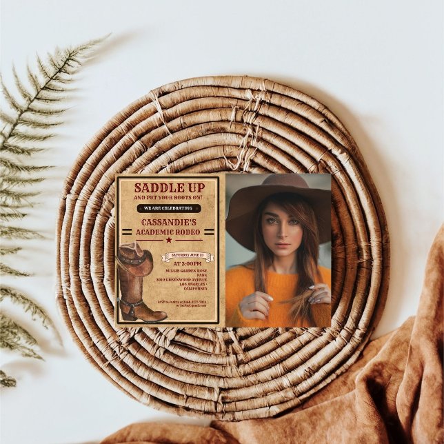 Rustic Boots Western Cowboy Abschluss Einladung (Von Creator hochgeladen)