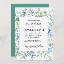 Rustic Botanical Eucalyptus Greenery Wedding Einladung
