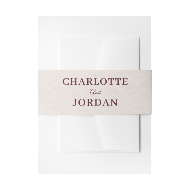 Rustic Botanical Wedding Invitation Einladungsbanderole (Vorderseite Beispiel)