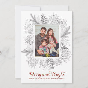 Rustic Boughs Merry Bright Family Foto Holiday