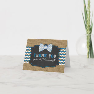 Rustic Bowtie Babydusche danke mit Gedicht