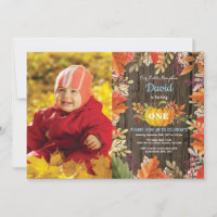 Rustic Boy Pumpkin Fall Geburtstagseinladung