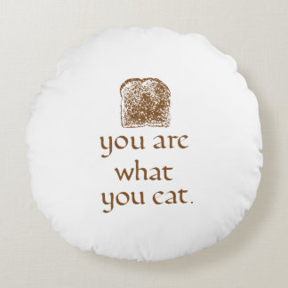 Rustic Bread & Handwritten Text Round Pillow Rundes Kissen