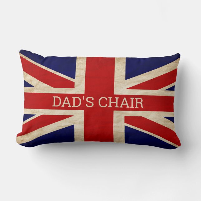 RUSTIC BRITISH Flag VATER unter dem Vorsitz Lumbar Lendenkissen (Vorderseite)