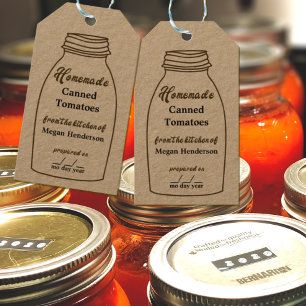Rustic Brown Canning Jar Hang Tag Geschenkanhänger