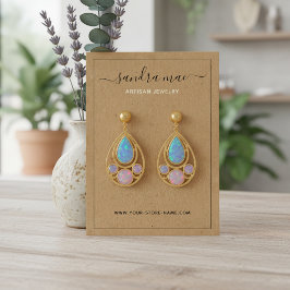 Rustic Brown Kraft Paper Look Juwelier Display Car Visitenkarte