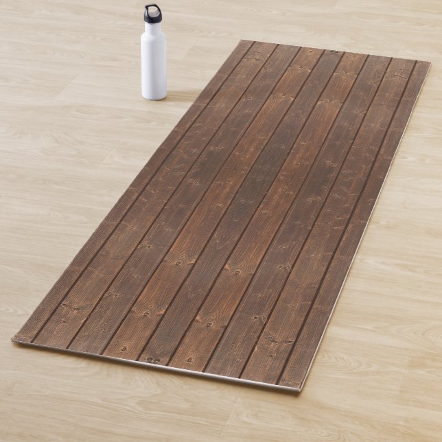Rustic Brown Oak Wood Floor Yogamatte (Beispiel)