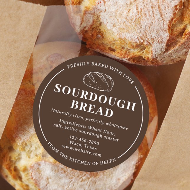 Rustic Brown Sourdough Bakery Brot Sticker (Von Creator hochgeladen)