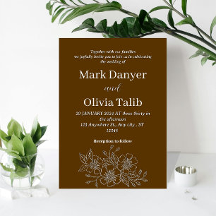 Rustic Brown Wedding Einladung   Natur