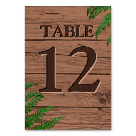 Rustic Brown Wood Blätter Boho Wedding Tischnummer