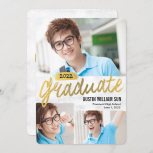 Rustic Brush Graduation Announcement Invitation Einladung