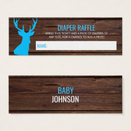 Rustic Buck Wood Blue DIAPER RUFFLE Tickets QTY100