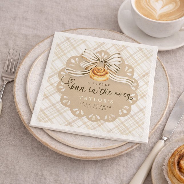 Rustic Bun in Oven Baby Shower Napkins Serviette (Paper Napkins)