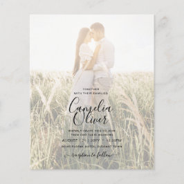 Rustic Burgund Blue Floral Wedding FOTO INVITE Flyer