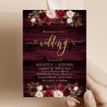 Rustic Burgundy Marsala Floral Wedding