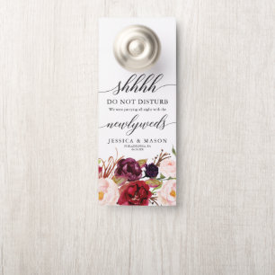 Rustic Burgundy Marsala Wedding Door Hanger Türanhänger