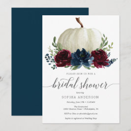 Rustic Burgundy Navy Pumpkin Brautparty laden ein Einladung