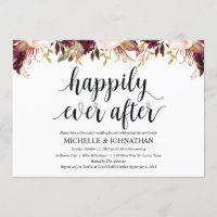 Rustic Burgundy Post Wedding Einladungskarte