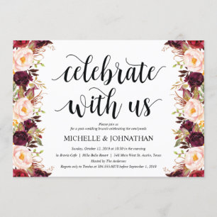 Rustic Burgundy Post Wedding Einladungskarten