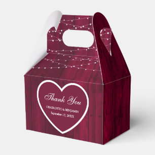 Rustic Burgundy Wood Wedding Vielen Dank Geschenkschachtel